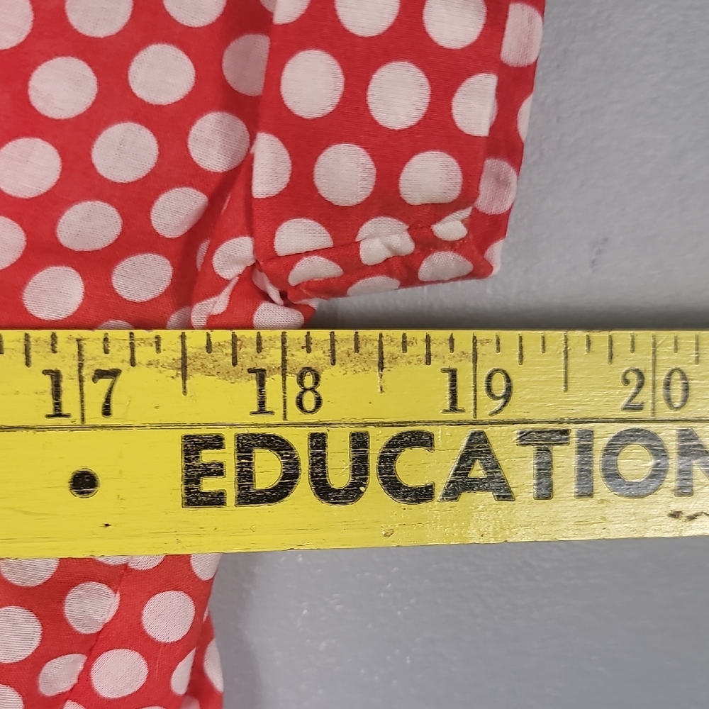 C&A Red and White Dolman Sleeve Blouse with Notched Collar - Picture 7 of 7